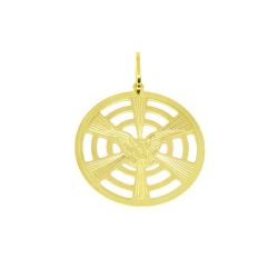 Pingente Divino Esp�rito Santo Vazado com Raios Ouro Amarelo 18 Kilates -25054
